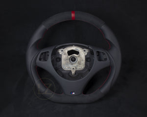 BMW E8X/E9X Alcantara/Skinn Ratt, Rød Detaljer - LZ-Customs