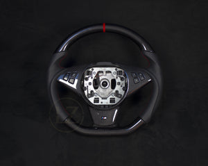 BMW E6X Carbon/Skinn Ratt Røde Detaljer - LZ-Customs