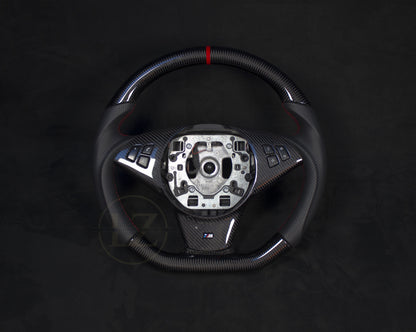 BMW E6X Carbon/Skinn Ratt Røde Detaljer - LZ-Customs