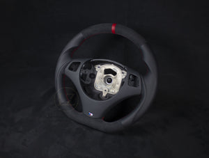 BMW E8X/E9X Alcantara/Skinn Ratt, Rød Detaljer - LZ-Customs