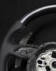 Audi B8 Carbon og Alcantara Ratt, Gule Detaljer - LZ-Customs