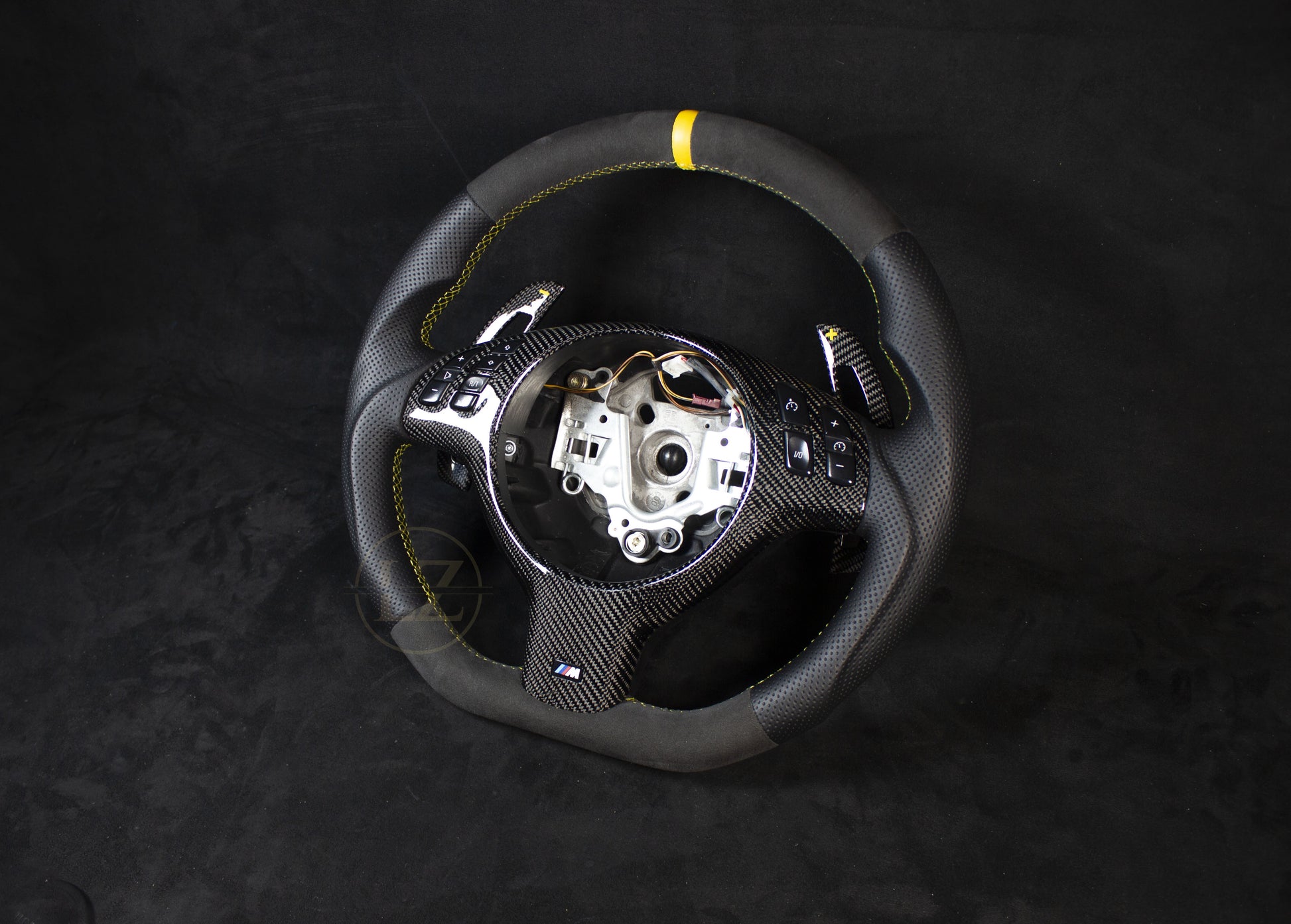 BMW E46 Skinn Ratt Gule Detaljer - LZ-Customs