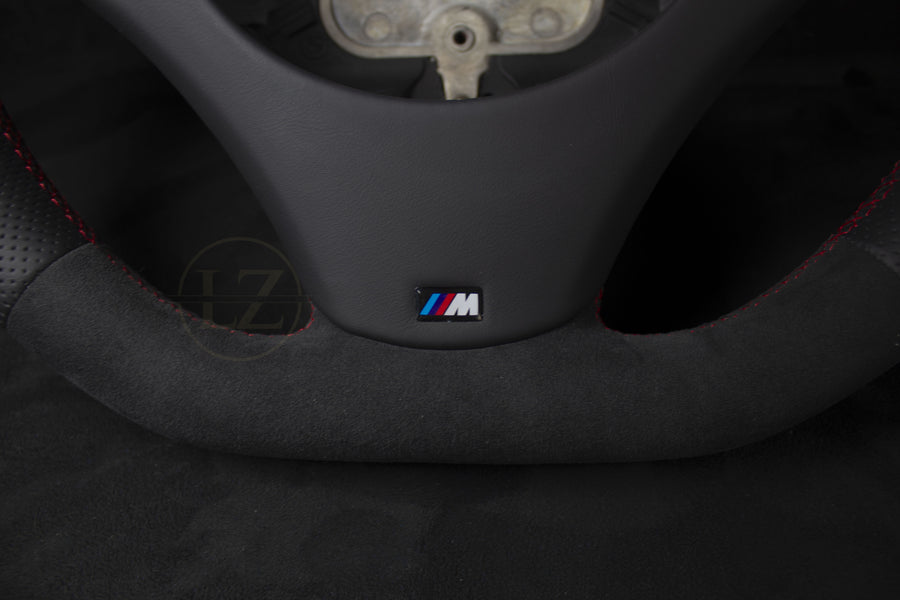 BMW E8X/E9X Alcantara/Skinn Ratt, Rød Detaljer - LZ-Customs