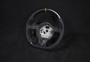 Audi B8 Carbon og Alcantara Ratt, Gule Detaljer - LZ-Customs