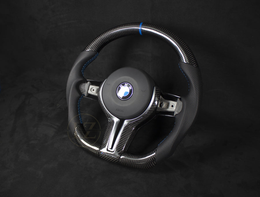 BMW F2X,3X,8X Carbon/Skinn Ratt, Blå Detaljer - LZ-Customs