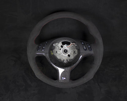 BMW E46 Alcantara Ratt Rød Detaljer - LZ-Customs