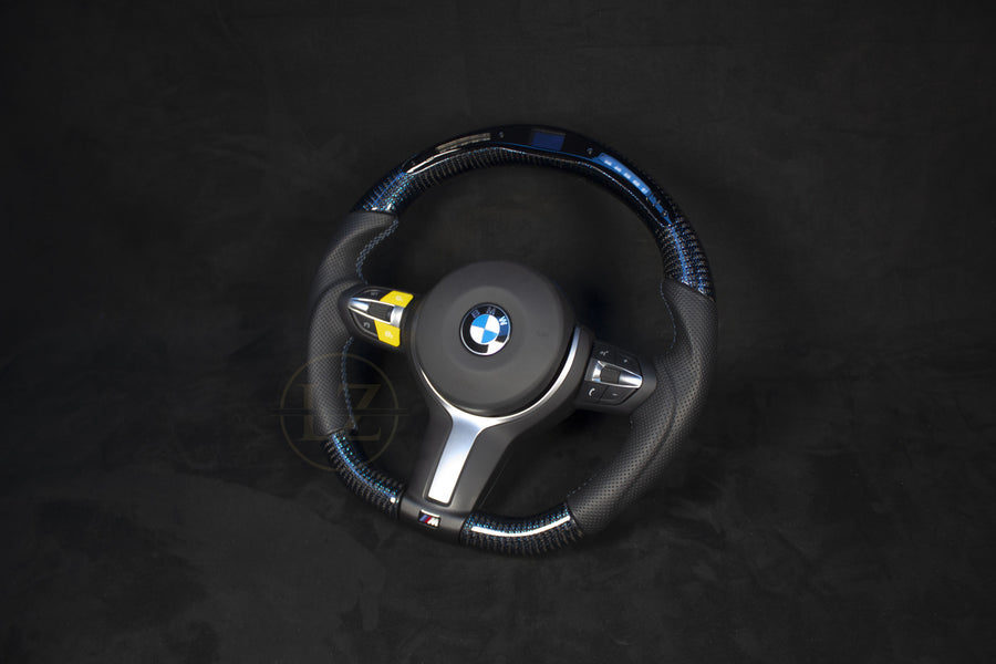BMW F2X,3X,8X Blå Carbon Ratt, LED - LZ-Customs