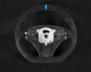 BMW E8X/E9X Alcantara/Skinn Ratt, Blå Detaljer - LZ-Customs