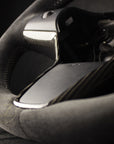 Tesla Model 3/Y Alcantara/Carbon Ratt Hvite Detaljer - LZ-Customs