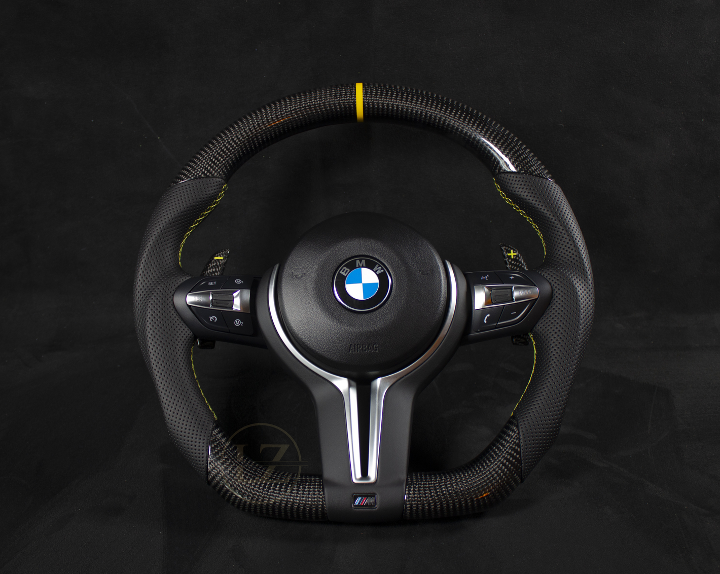 BMW F2X,3X,8X Carbon/Skinn Ratt, Gule Detaljer - LZ-Customs