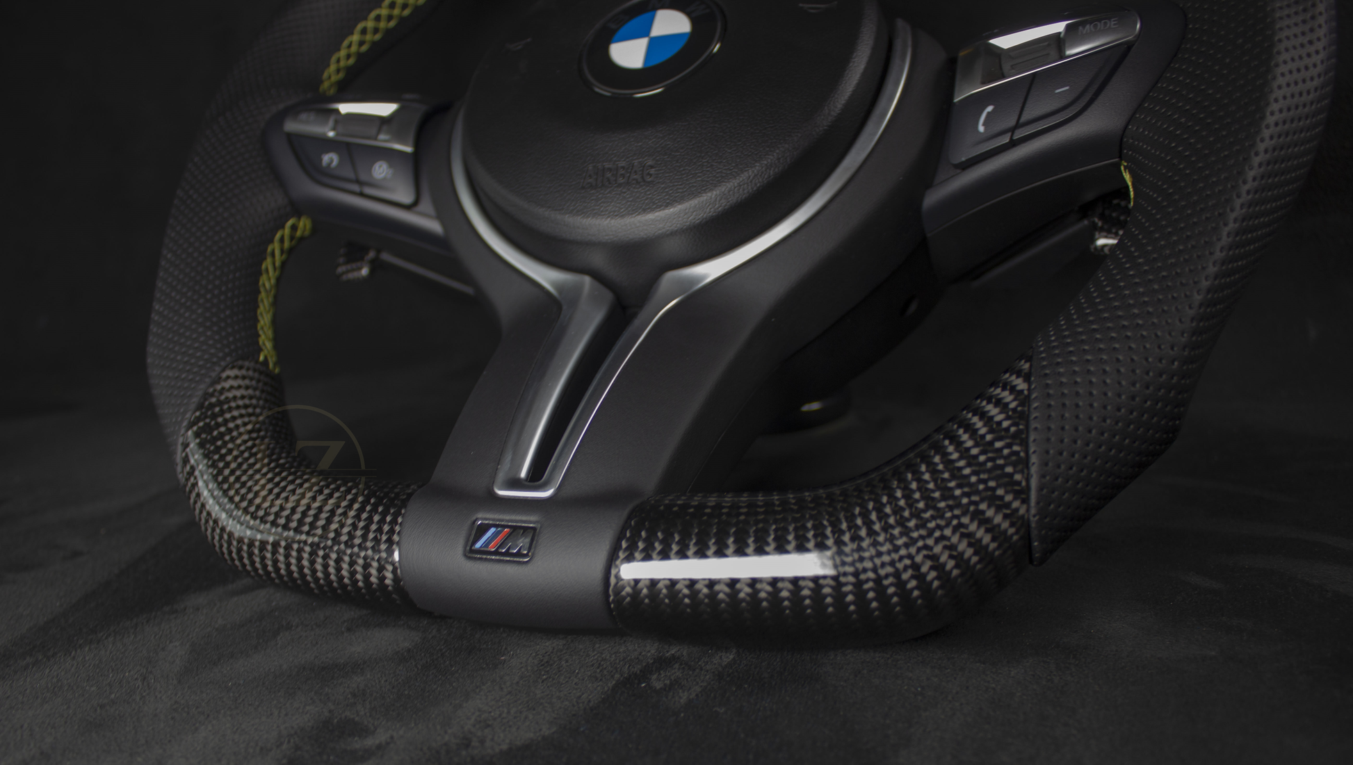 BMW F2X,3X,8X Carbon/Skinn Ratt, Gule Detaljer - LZ-Customs