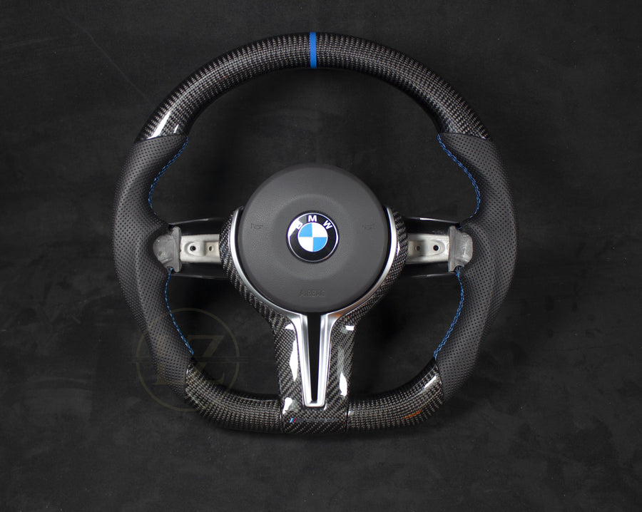 BMW F2X,3X,8X Carbon/Skinn Ratt, Blå Detaljer - LZ-Customs